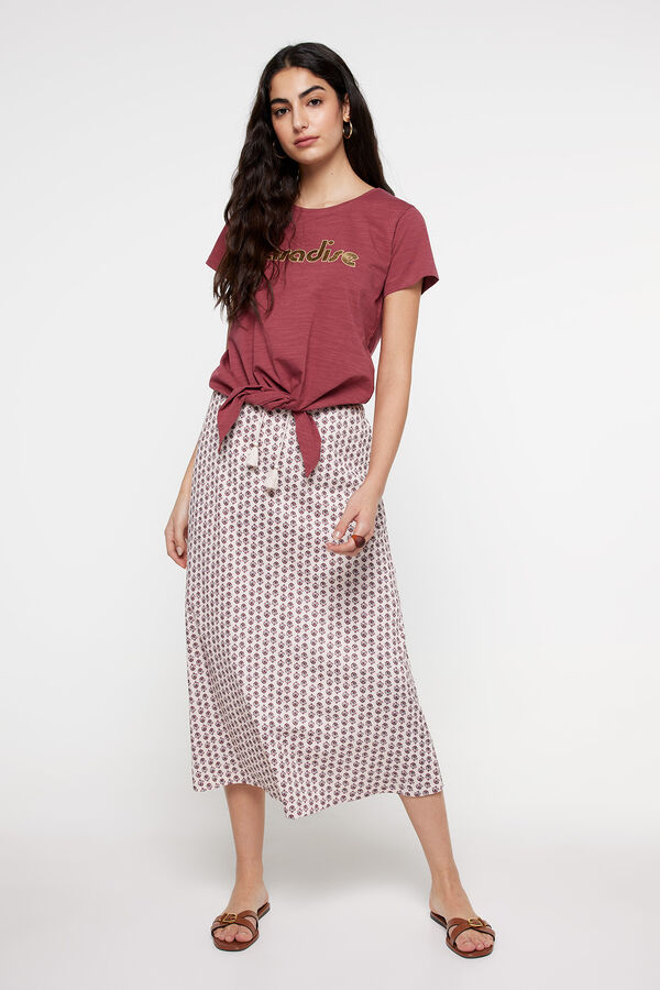 Fifty Outlet Falda larga estampada natural
