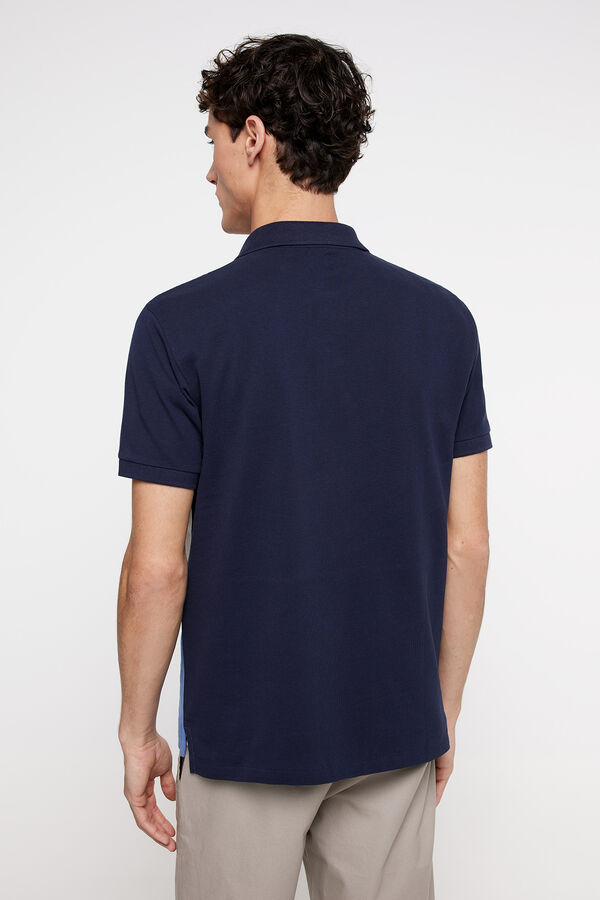 Fifty Outlet Polo pique tricolor Navy