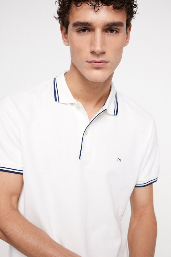 Fifty Outlet Polo Tipping Contraste Blanco