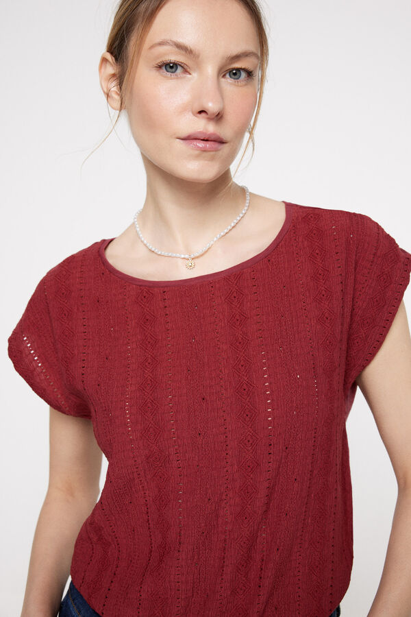 Milano Camiseta bimateria Granate