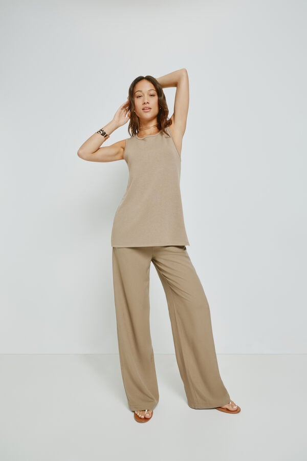 Milano Pantal&oacute;n holgado Tostado