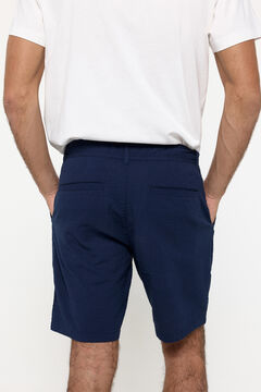 Fifty Outlet Bermudas seersucker color liso Navy
