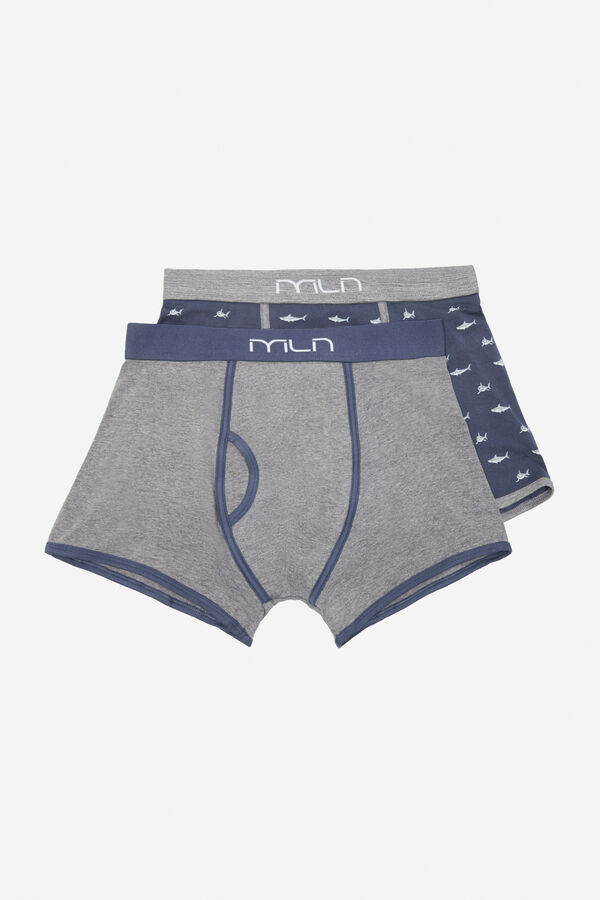 Milano Boxer algod&oacute;n estampado Navy