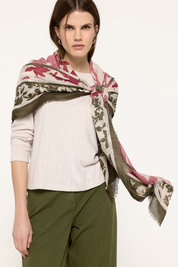 Milano Fular con estampado floral natural