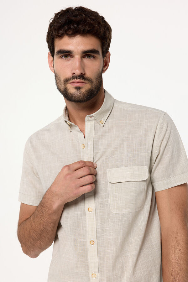 Fifty Outlet Camisa slub lisa Verde
