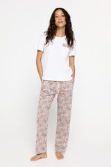 Milano Pijama de algod&oacute;n estampado floral natural
