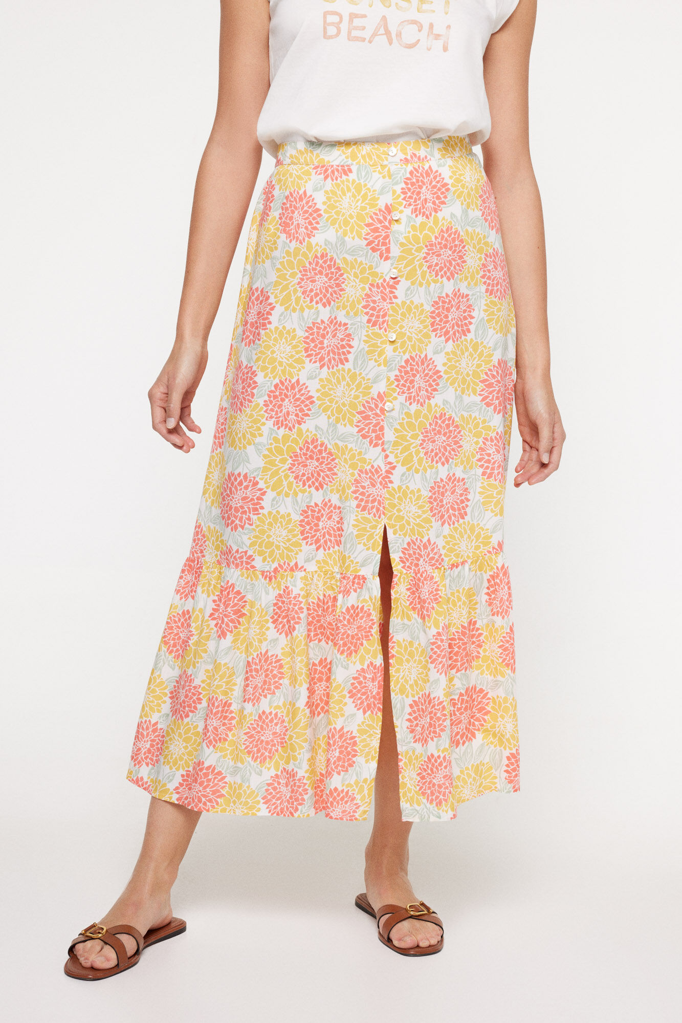 Milano Falda midi estampada.