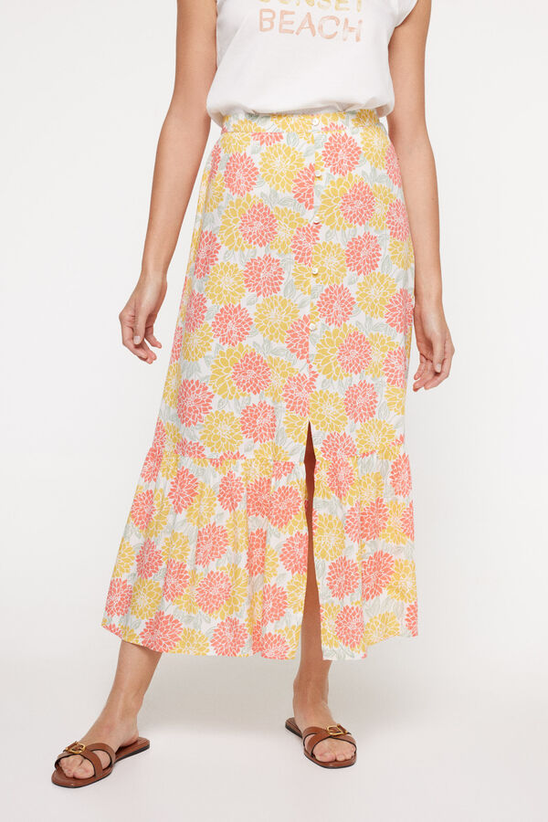 Milano Falda midi estampada. Verde