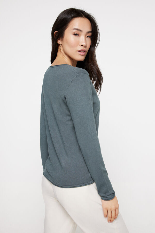 Fifty Outlet Cardigan botones viscosa Kaki Oscuro
