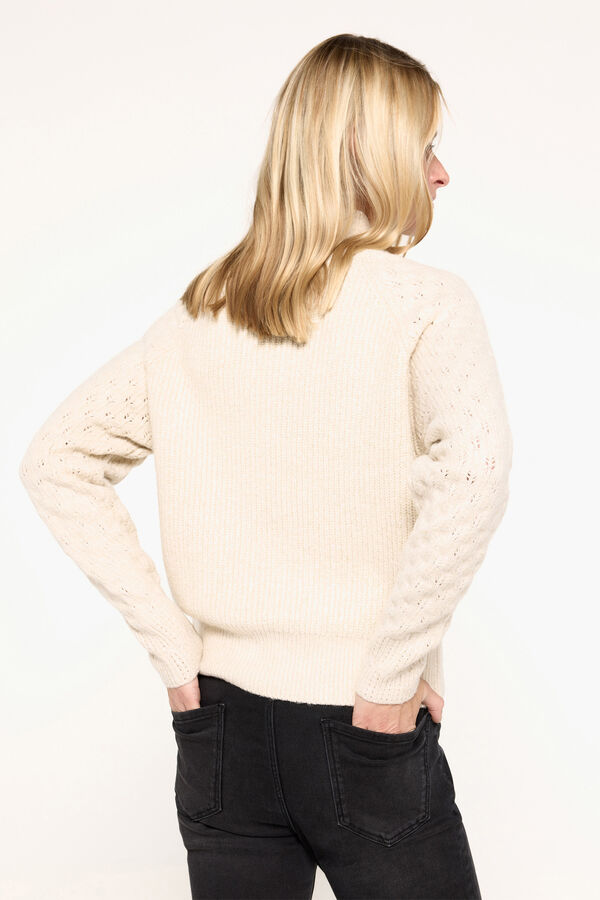 Fifty Outlet Jersey grueso calado hilo lurex Marfil