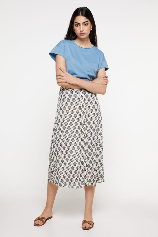 Fifty Outlet Falda midi Bambula Azul