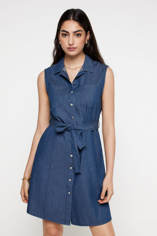 Milano Vestido camisero light denim. Azul