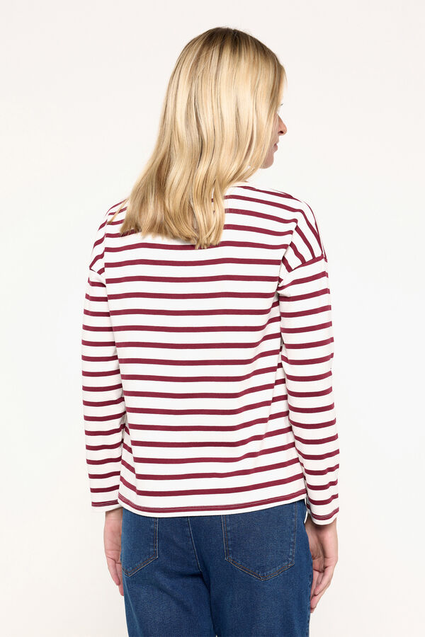 Milano Camiseta heavy cotton rayas Marfil