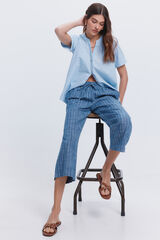 Milano Pantal&oacute;n tobillero lino Azul