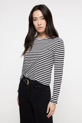 Milano Camiseta rayas lurex Negro