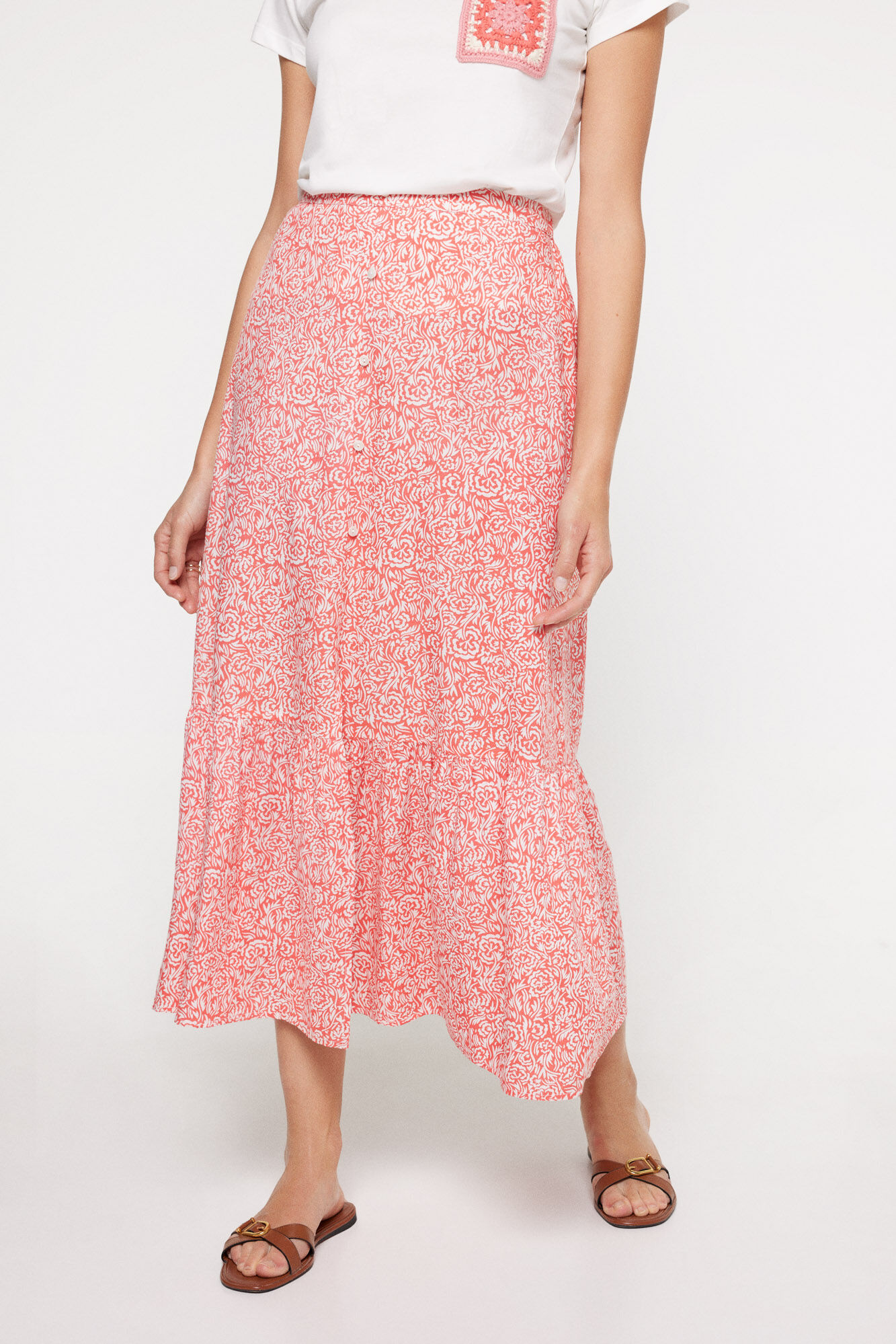 Milano Falda midi estampada.