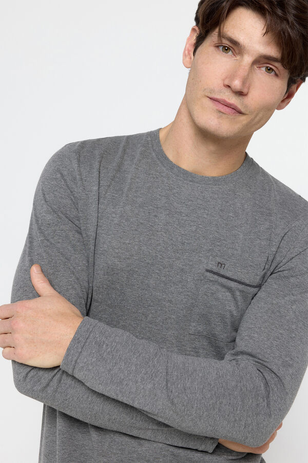 Milano Pijama largo single jersey monocolor Marengo