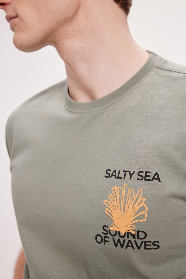 Fifty Outlet Camiseta Estampada Kaki Claro
