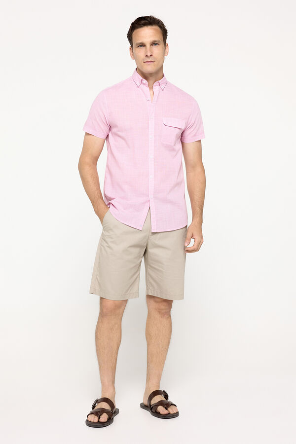 Fifty Outlet Camisa slub lisa Granate