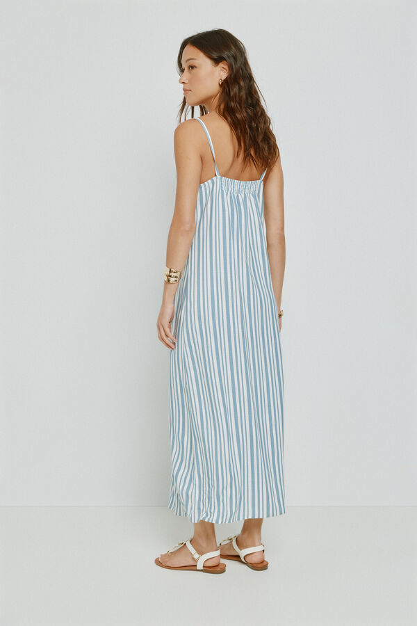 Milano Vestido con escote en pico y tirantes Azul