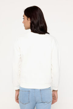 Fifty Outlet Sudadera logo estampado cuello rib Marfil