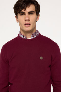 Fifty Outlet Jersey Microestructura cuello caja Granate