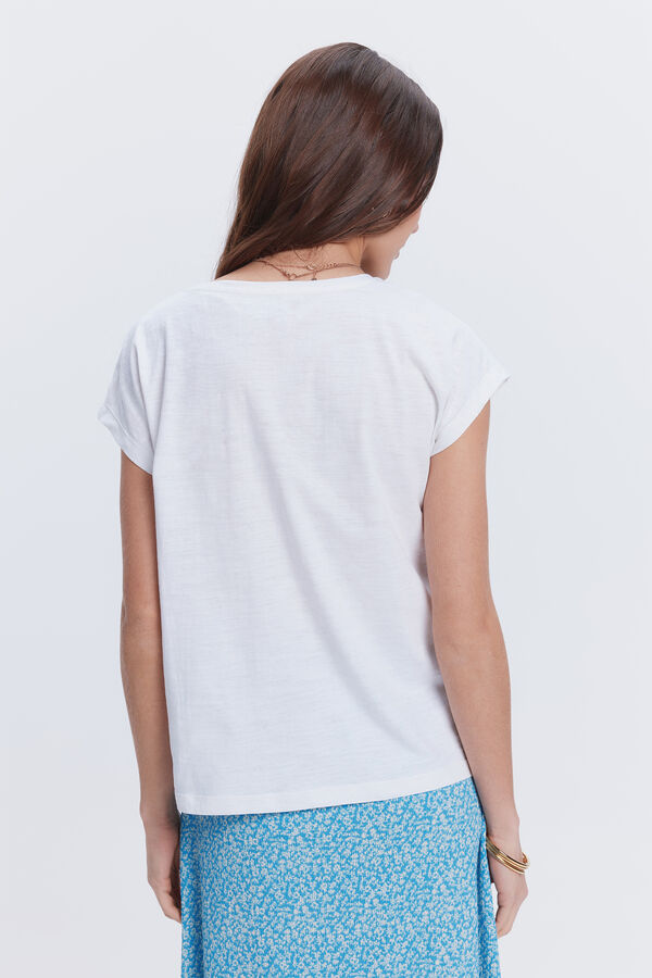 Fifty Outlet Camiseta pliegues hombros Blanco