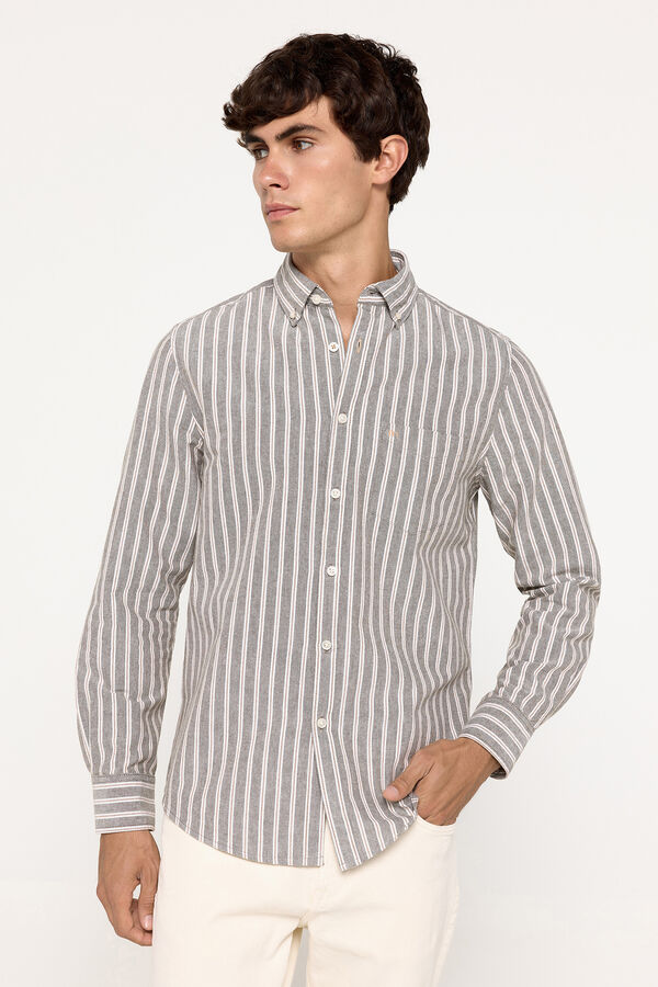 Fifty Outlet Camisa oxford rayas Verde