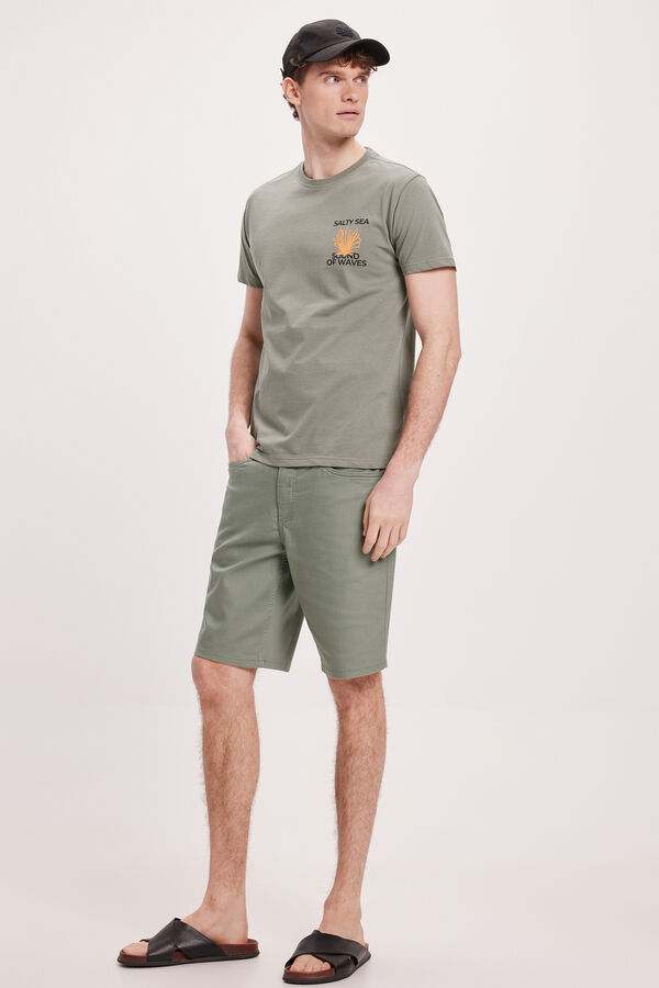 Fifty Outlet Camiseta Estampada Kaki Claro