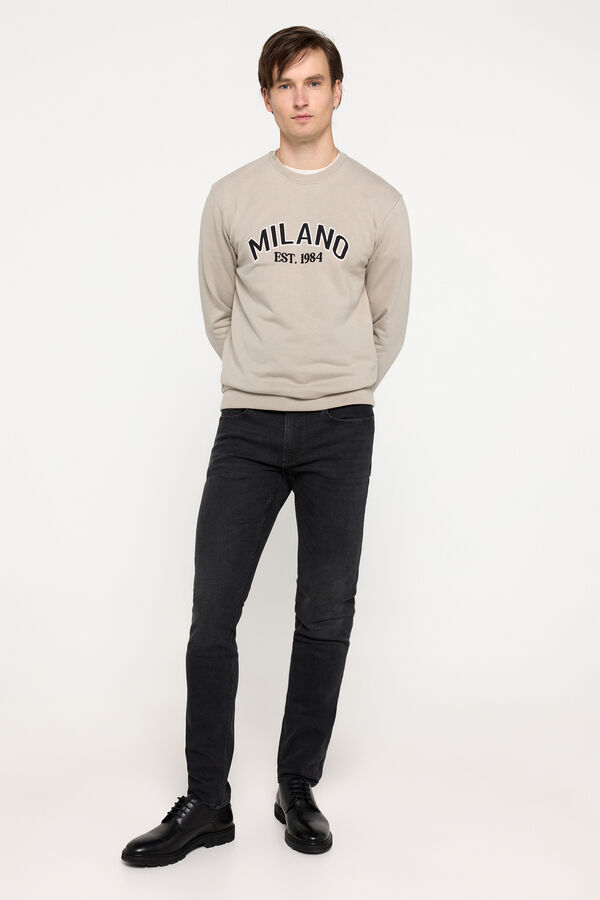 Fifty Outlet Sudadera básica aniversario Gris Oscuro