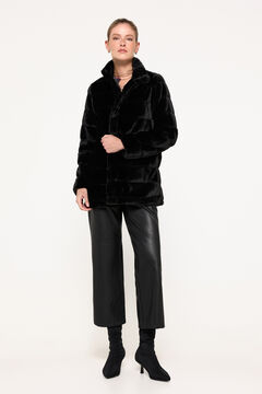 Fifty Outlet Abrigo efecto piel vison Negro