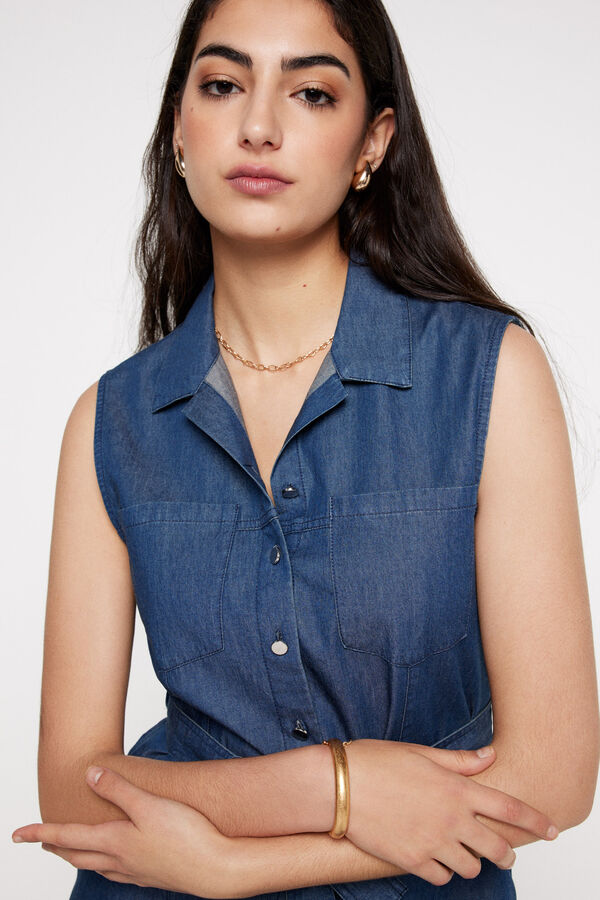 Milano Vestido camisero light denim. Azul