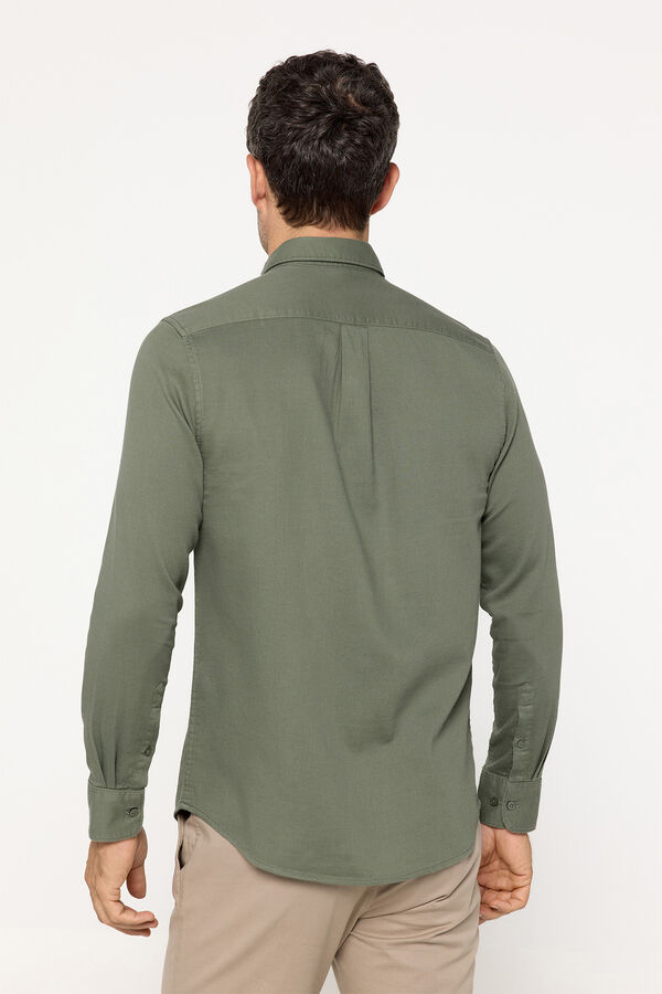Fifty Outlet Camisa sport estructura Kaki Oscuro