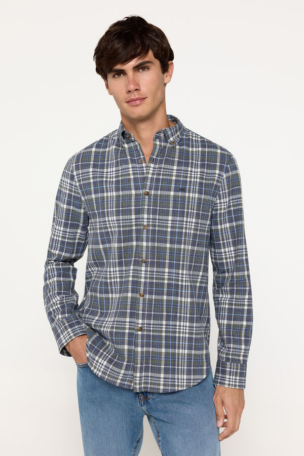 Fifty Outlet Camisa twill cuadros Azul