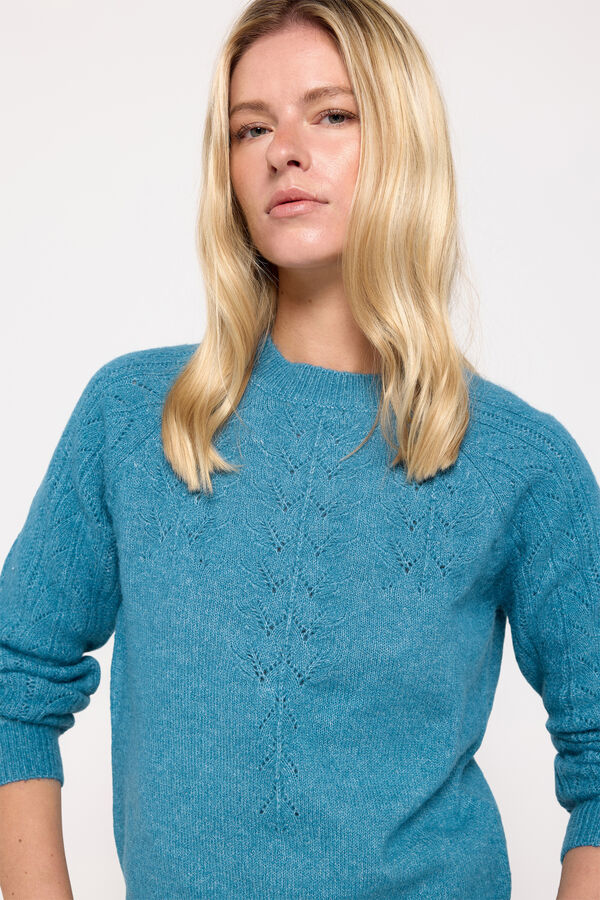 Fifty Outlet Jersey grueso calado azul Azul