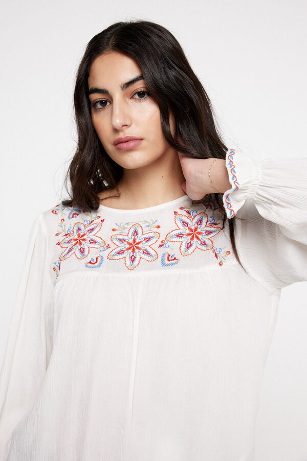 Fifty Outlet Blusa dorada Blanco