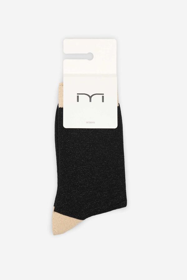 Fifty Outlet Calcetines de lurex con contraste Granate