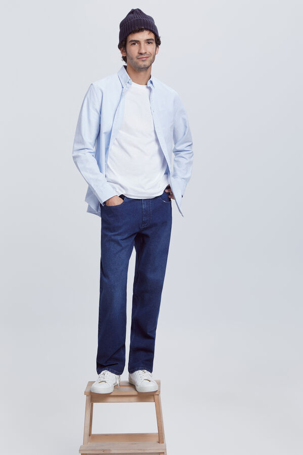 Milano Camisa Oxford Rayas Azul