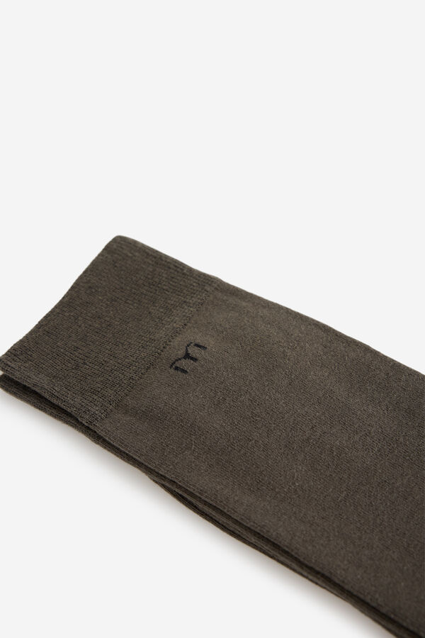 Fifty Outlet Calcetín logo Kaki Oscuro