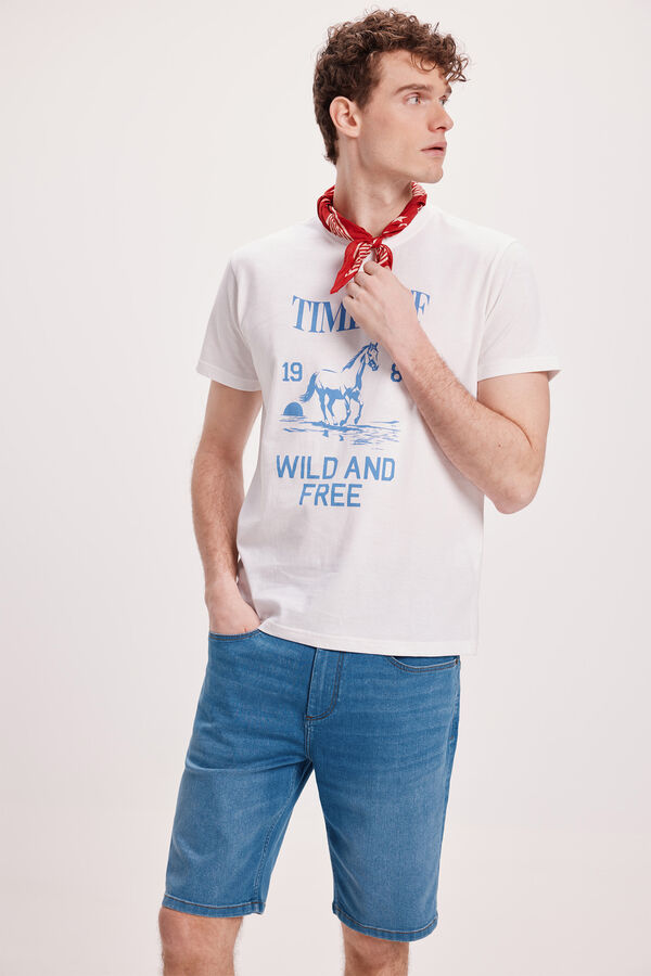 Fifty Outlet Camiseta Estampada Marfil