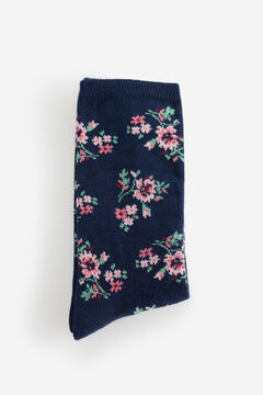 Fifty Outlet Calcetines flores de media caña Azul