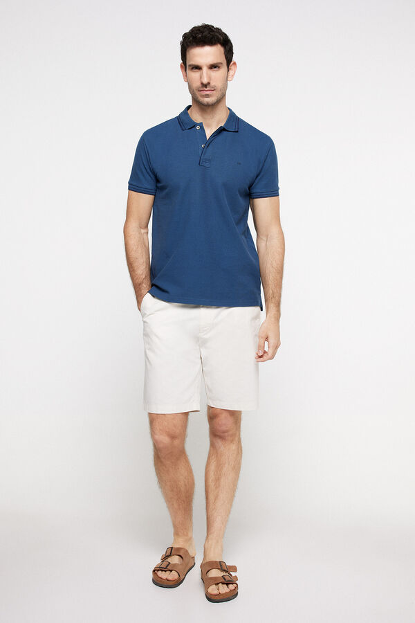 Fifty Outlet Polo Tipping Contraste Azul