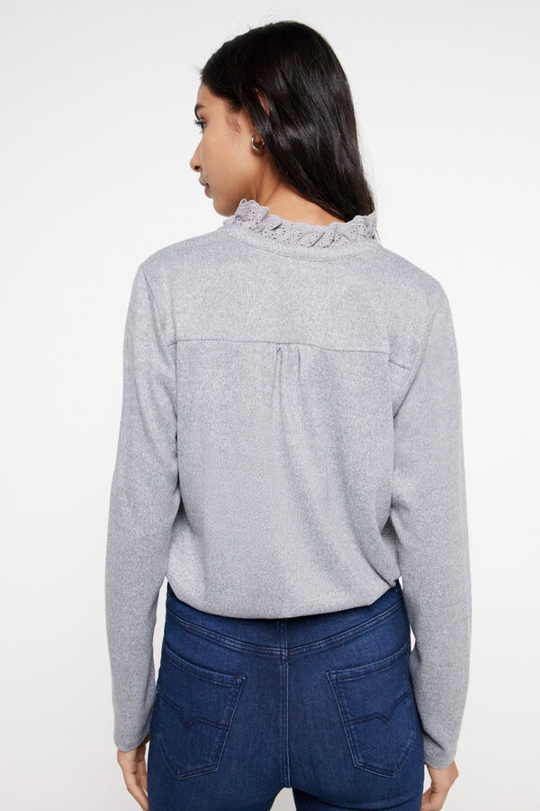 Fifty Outlet Camiseta detalle lace Blanco