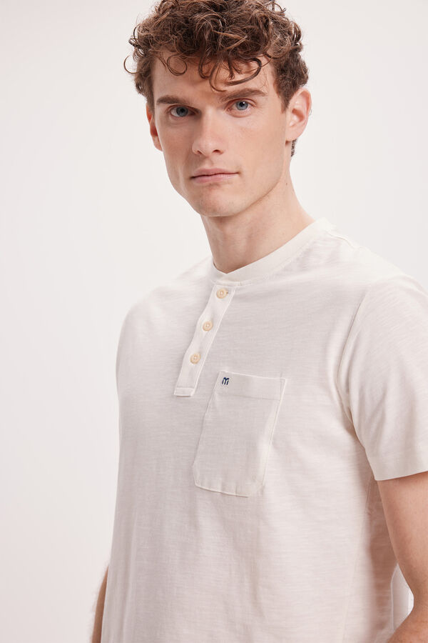Fifty Outlet Camiseta Cuello Panadero Marfil