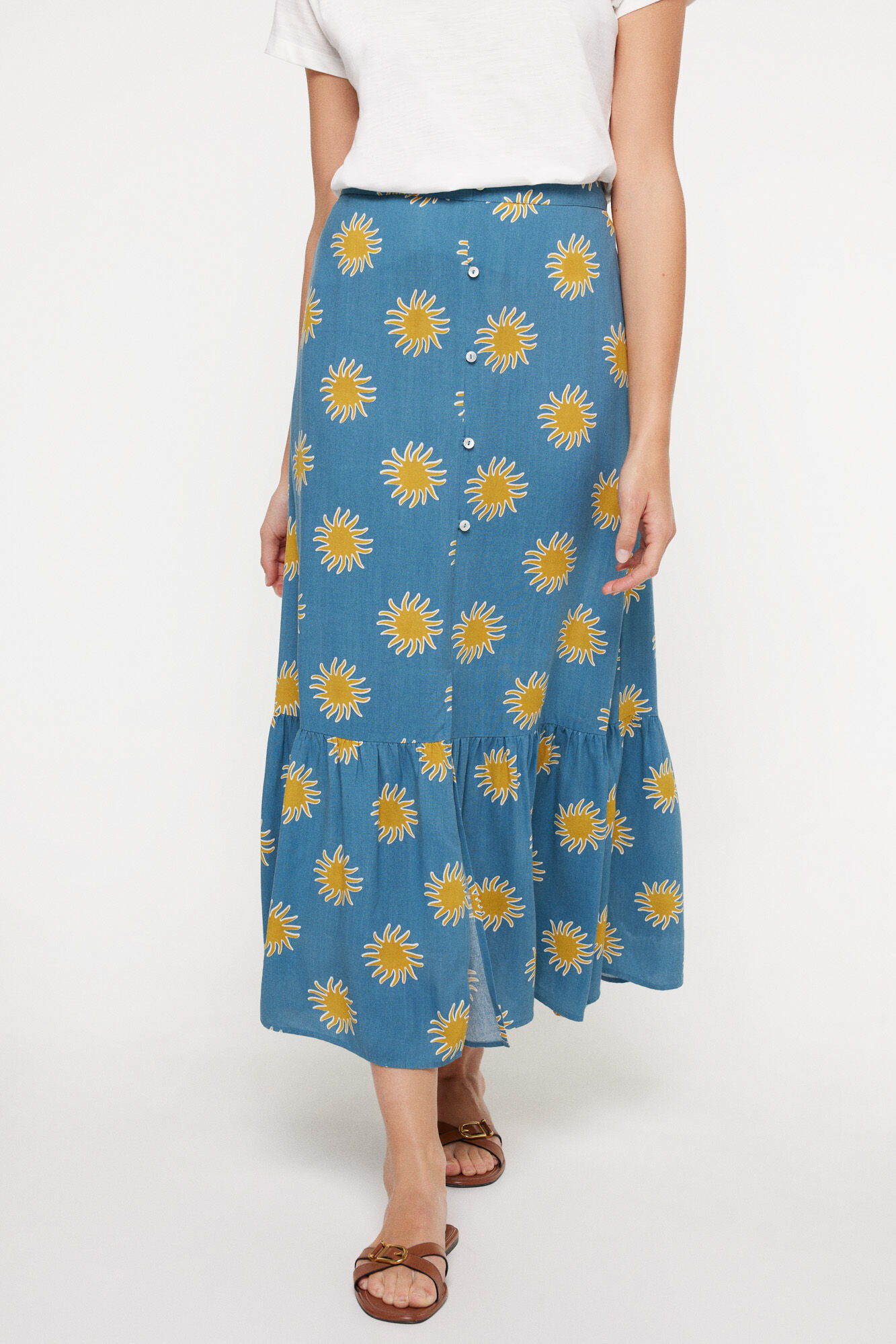 Milano Falda midi estampada.