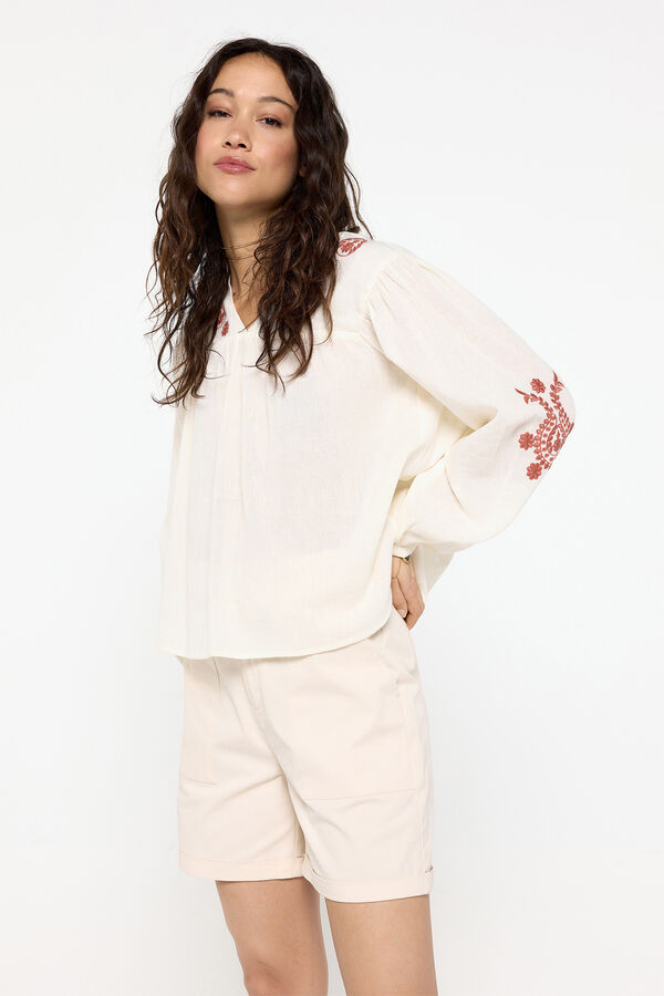 Fifty Outlet Bermudas estilo paperbag con cinturón Beige