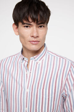 Fifty Outlet Camisa Oxford Rayas Granate