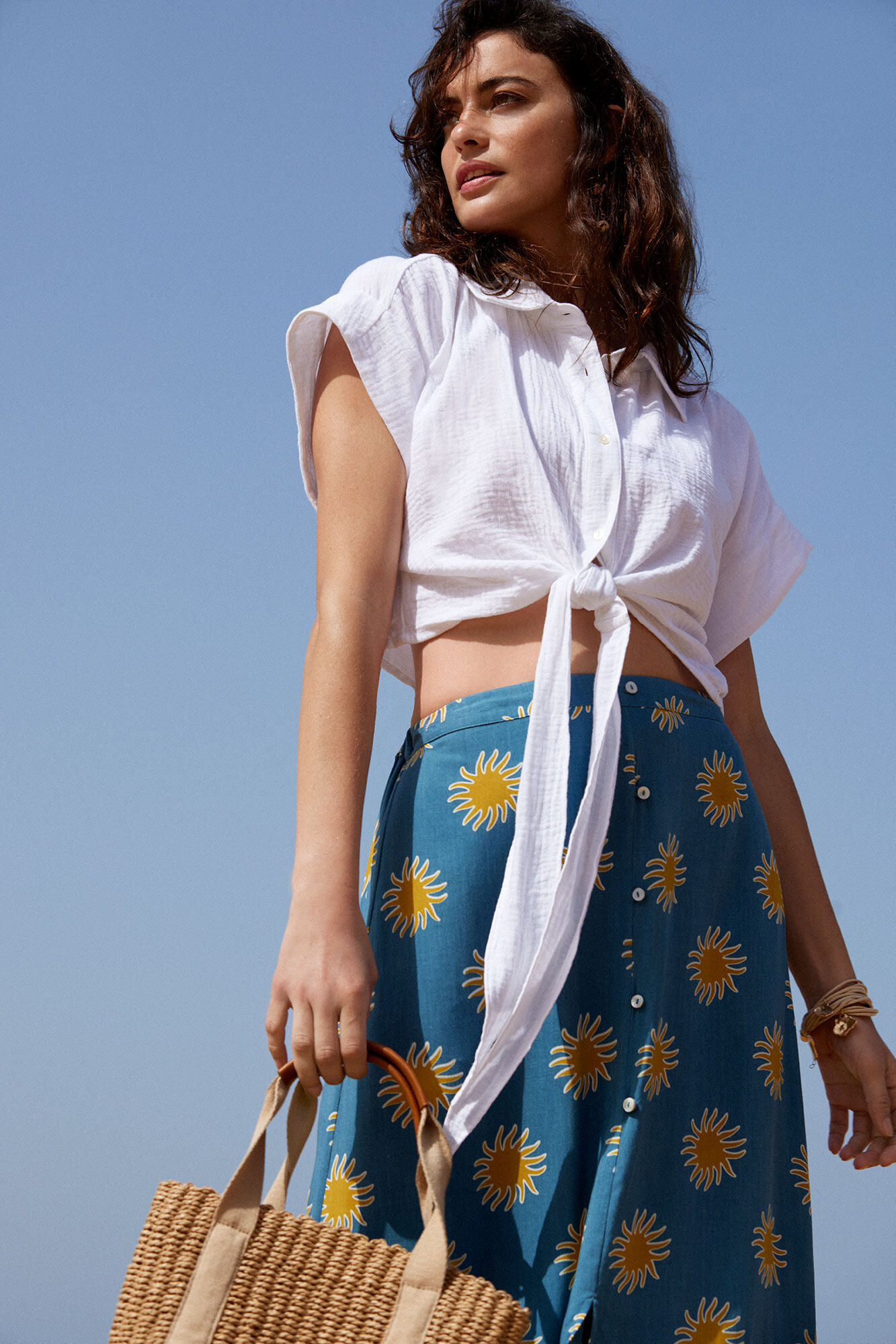 Milano Falda midi estampada.