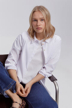 Fifty Outlet Camiseta con mangas bordadas Blanco