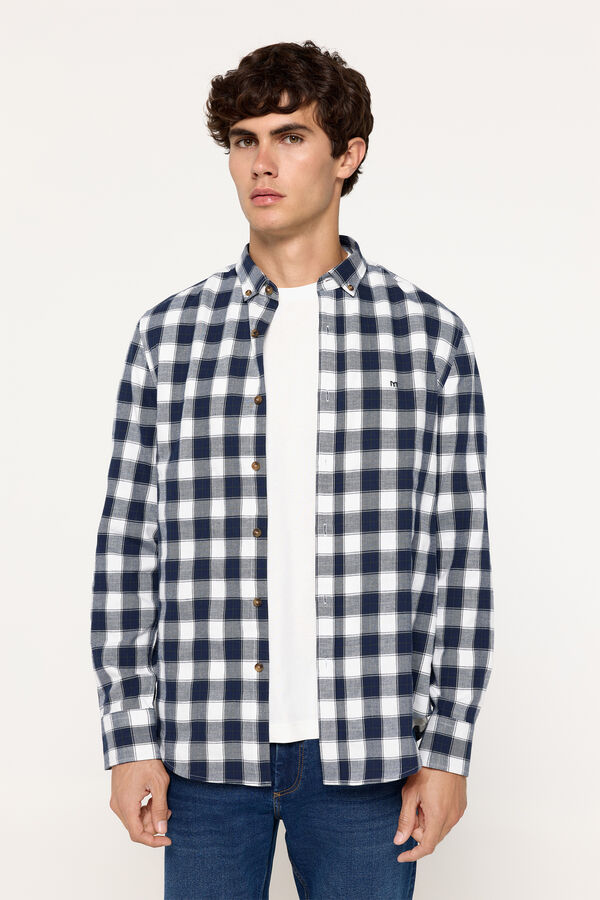 Fifty Outlet Camisa twill cuadros Azul